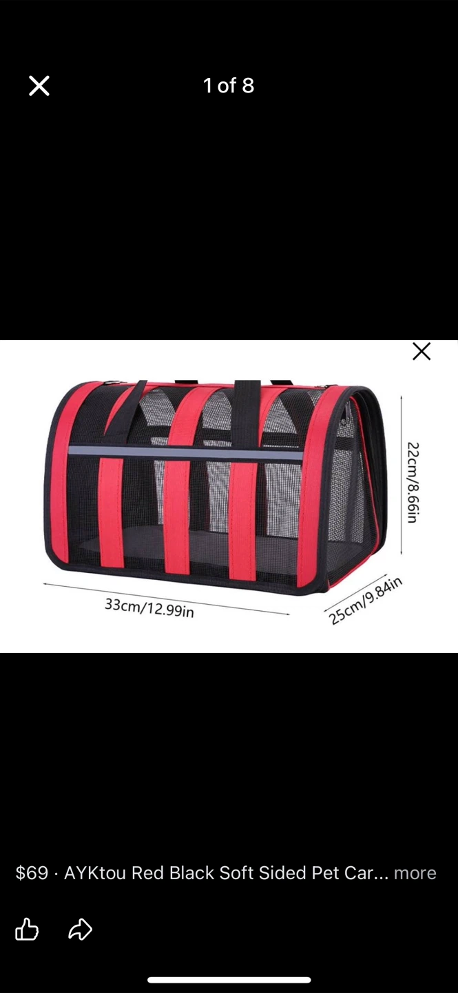 AYKtou Red Black Soft Sided Pet Carrier - photo 2