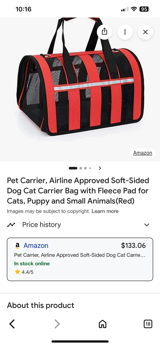 AYKtou Red Black Soft Sided Pet Carrier - photo 3