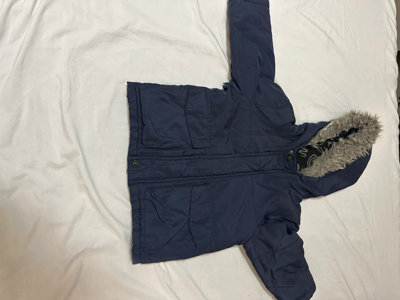 Boys Navy Blue Winter Parka Coat