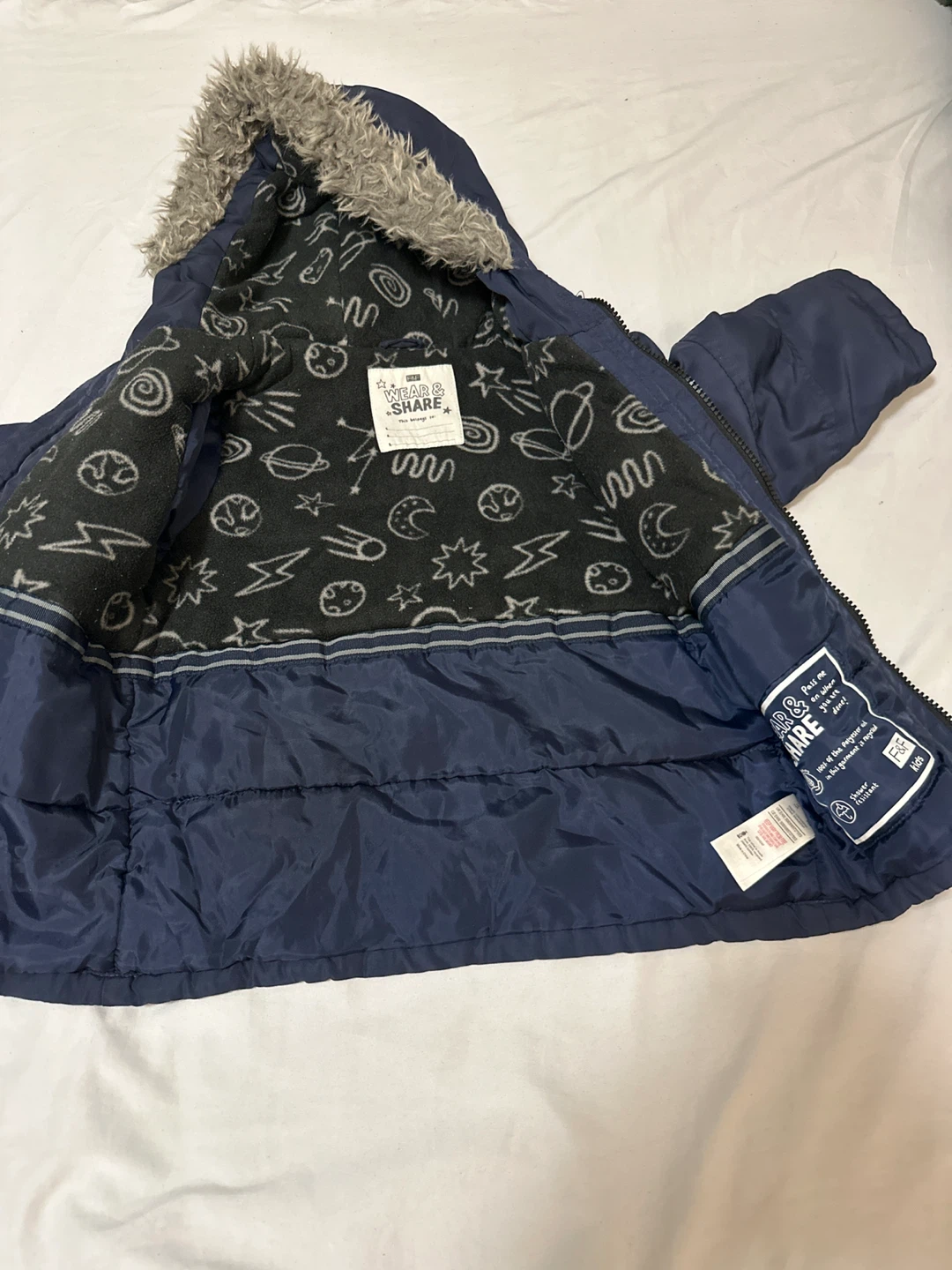 Boys Navy Blue Winter Parka Coat - photo 3