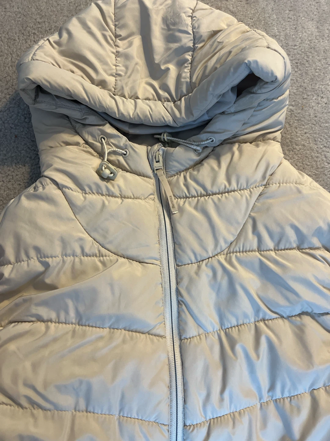 Cream Puffer Vest with Hood - photo 2