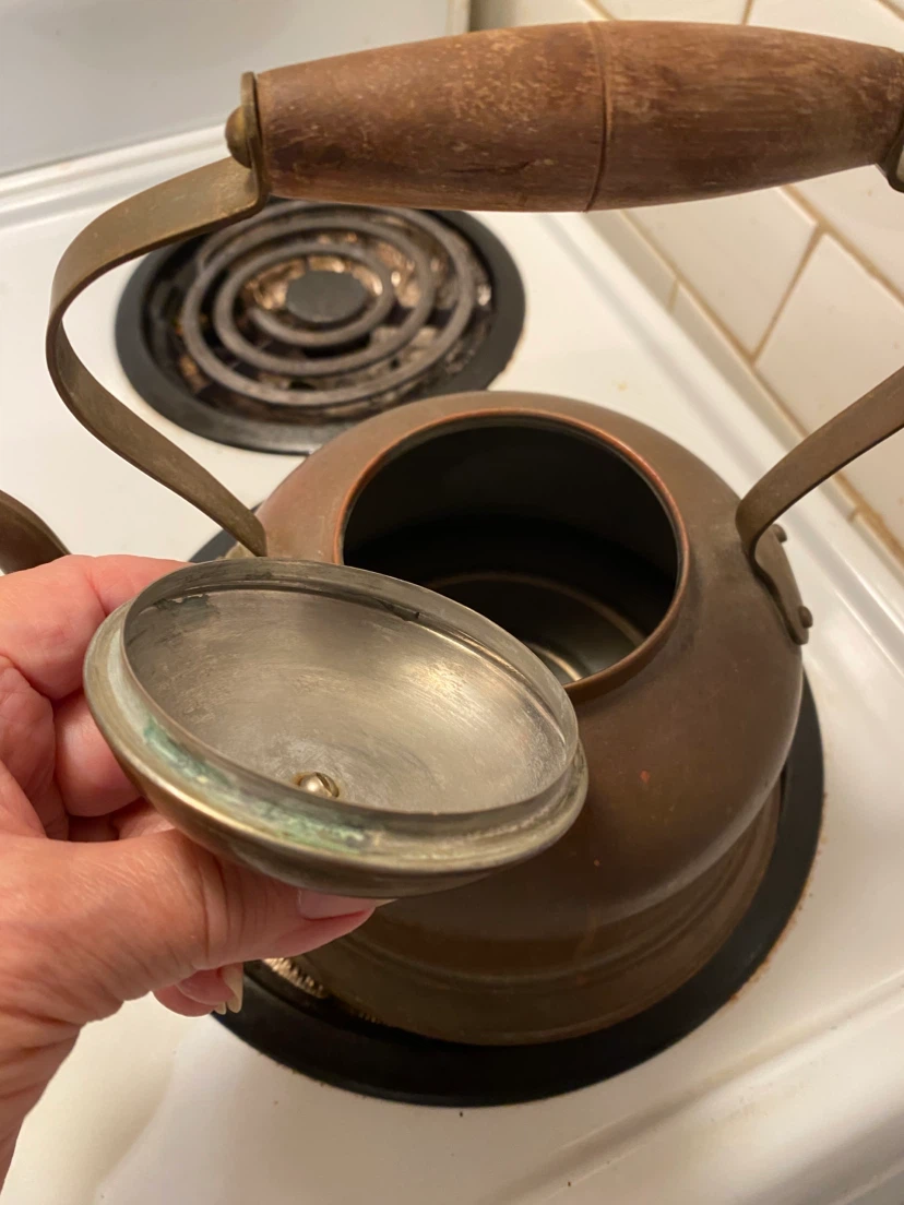 Vintage Copper Kettle with Wooden Handle - photo 3