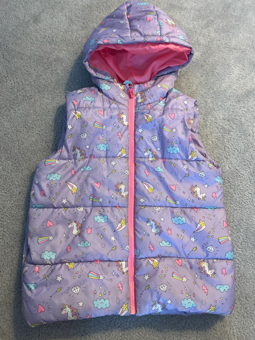 Kids Unicorn Puffer Vest