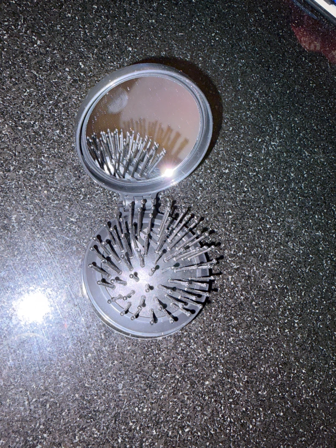 Compact Travel Hair Brush with Mirror - photo 2