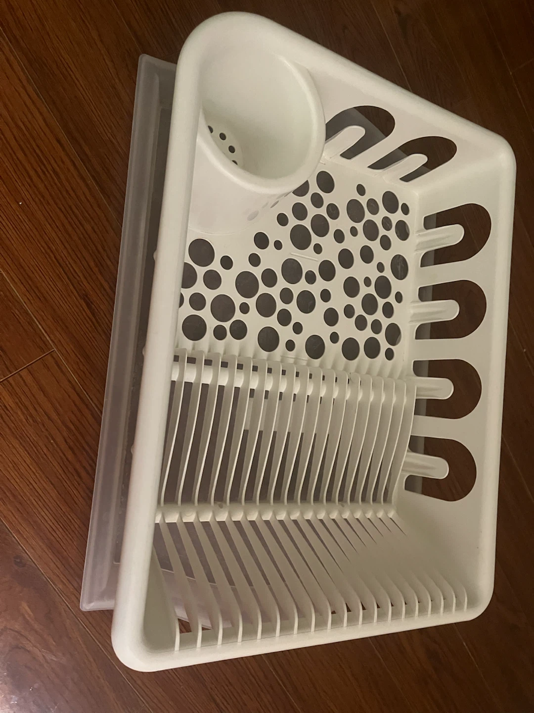 White Dish Drying Rack with Utensil Holder