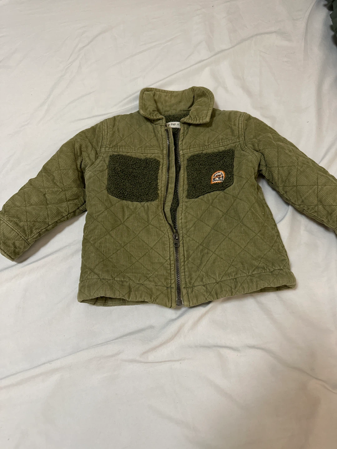 Kid's Quilted Corduroy Jacket with Sherpa Pockets