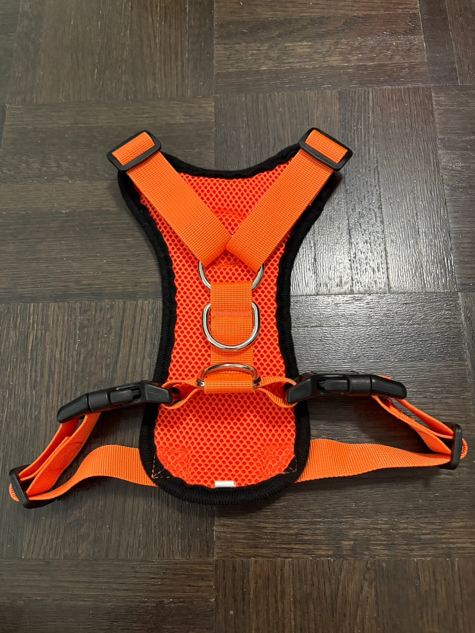 Orange Dog Harness with Paw Print