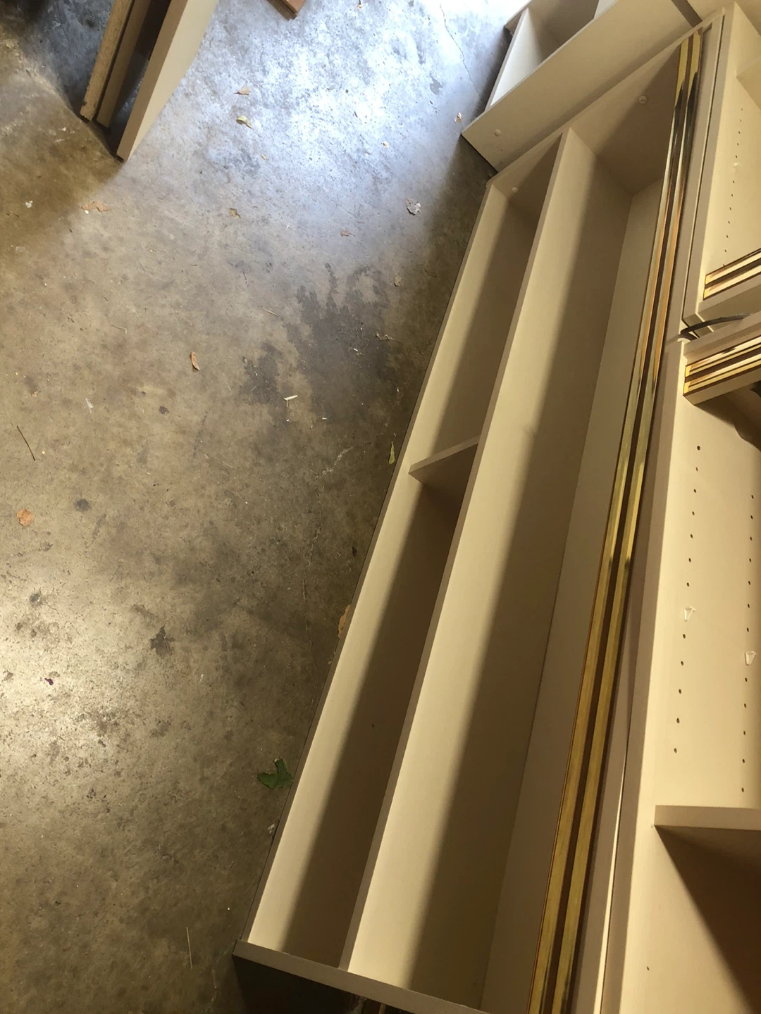 Beige Bookshelf with Gold Trim(9x24x65 inch )