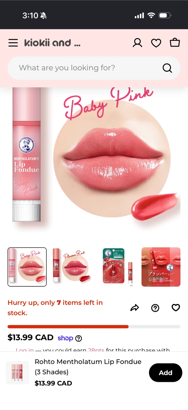 Mentholatum Lip Fondue Baby Pink