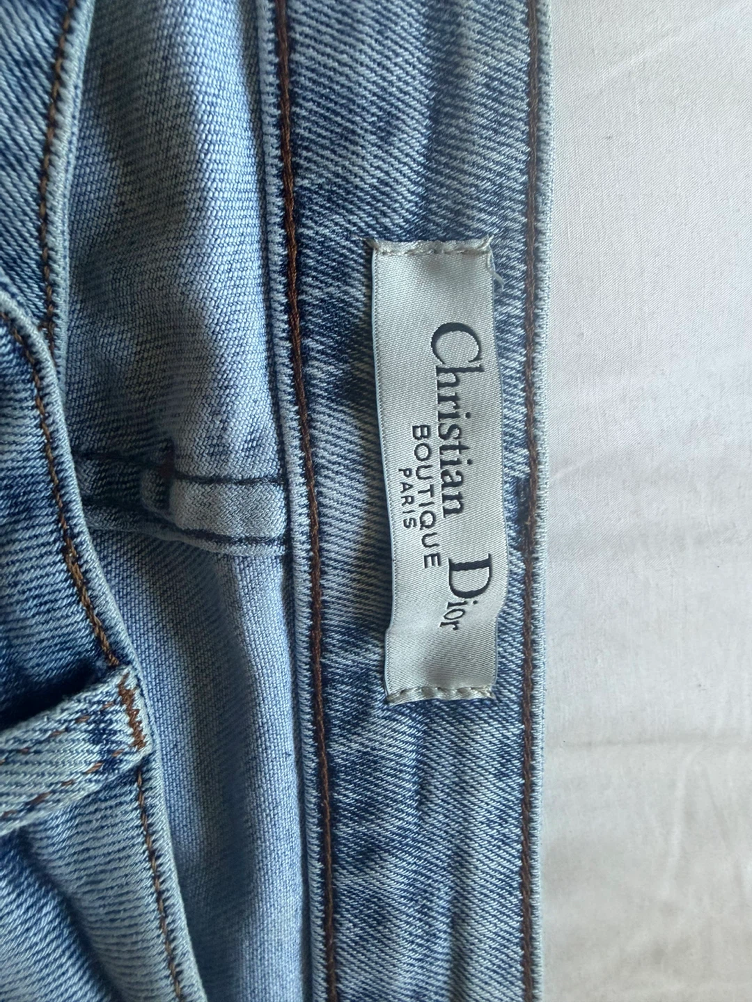 Christian Dior Light Wash Distressed Jeans - photo 2