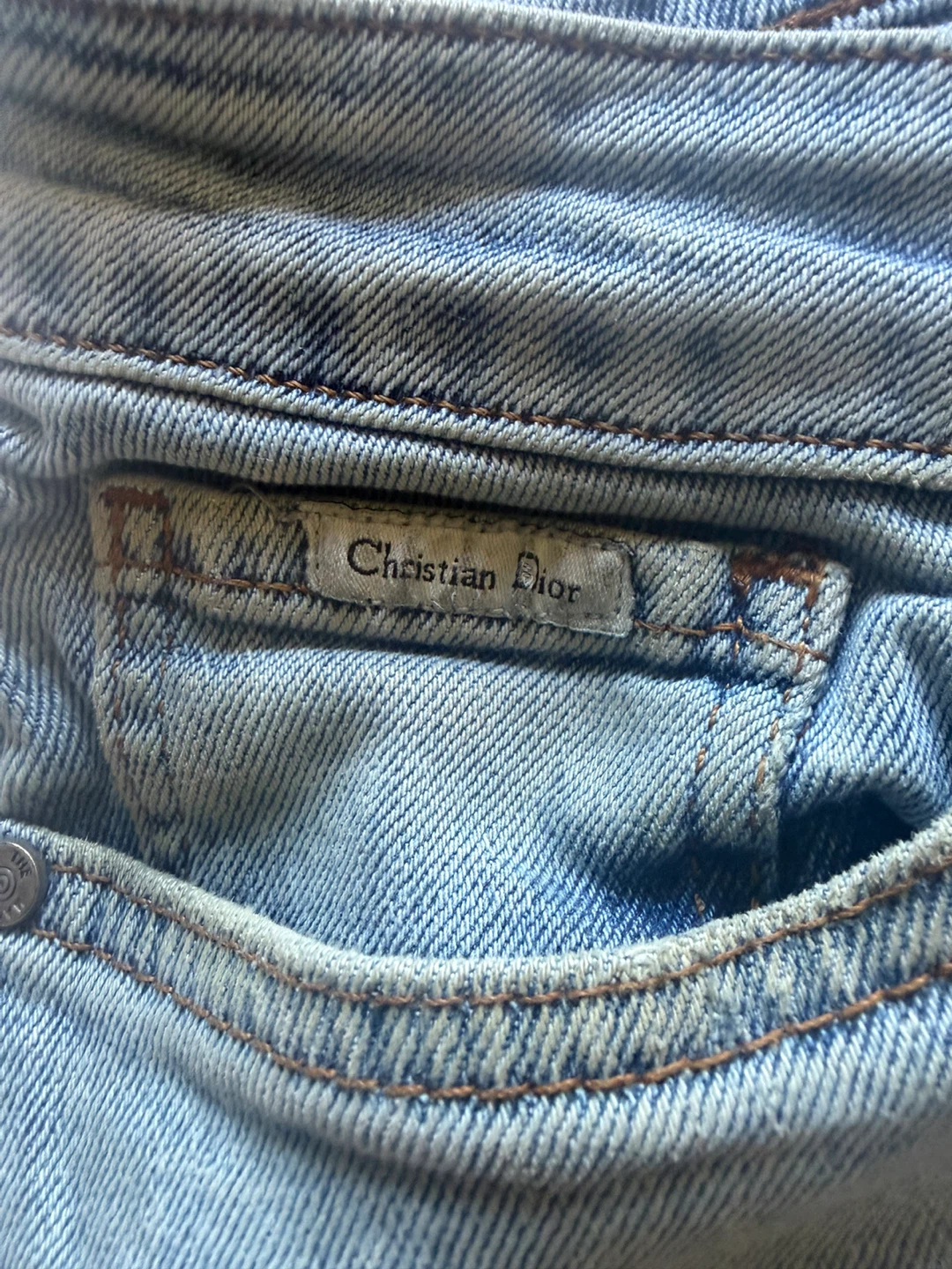 Christian Dior Light Wash Distressed Jeans - photo 3