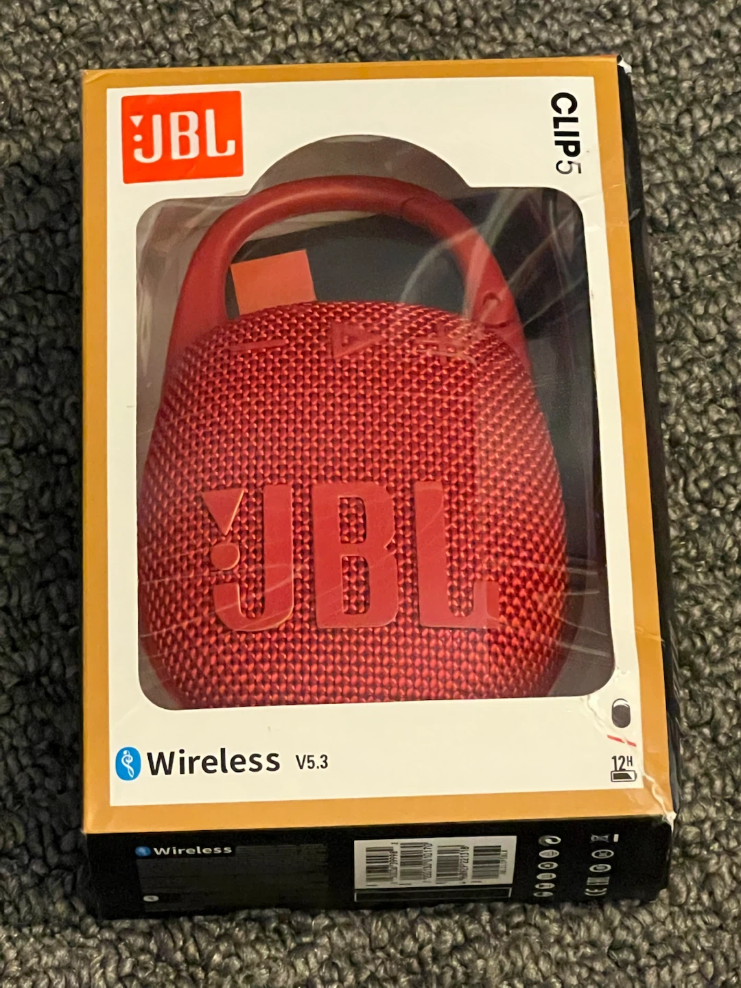 JBL Clip 5 Portable Bluetooth Speaker - Red