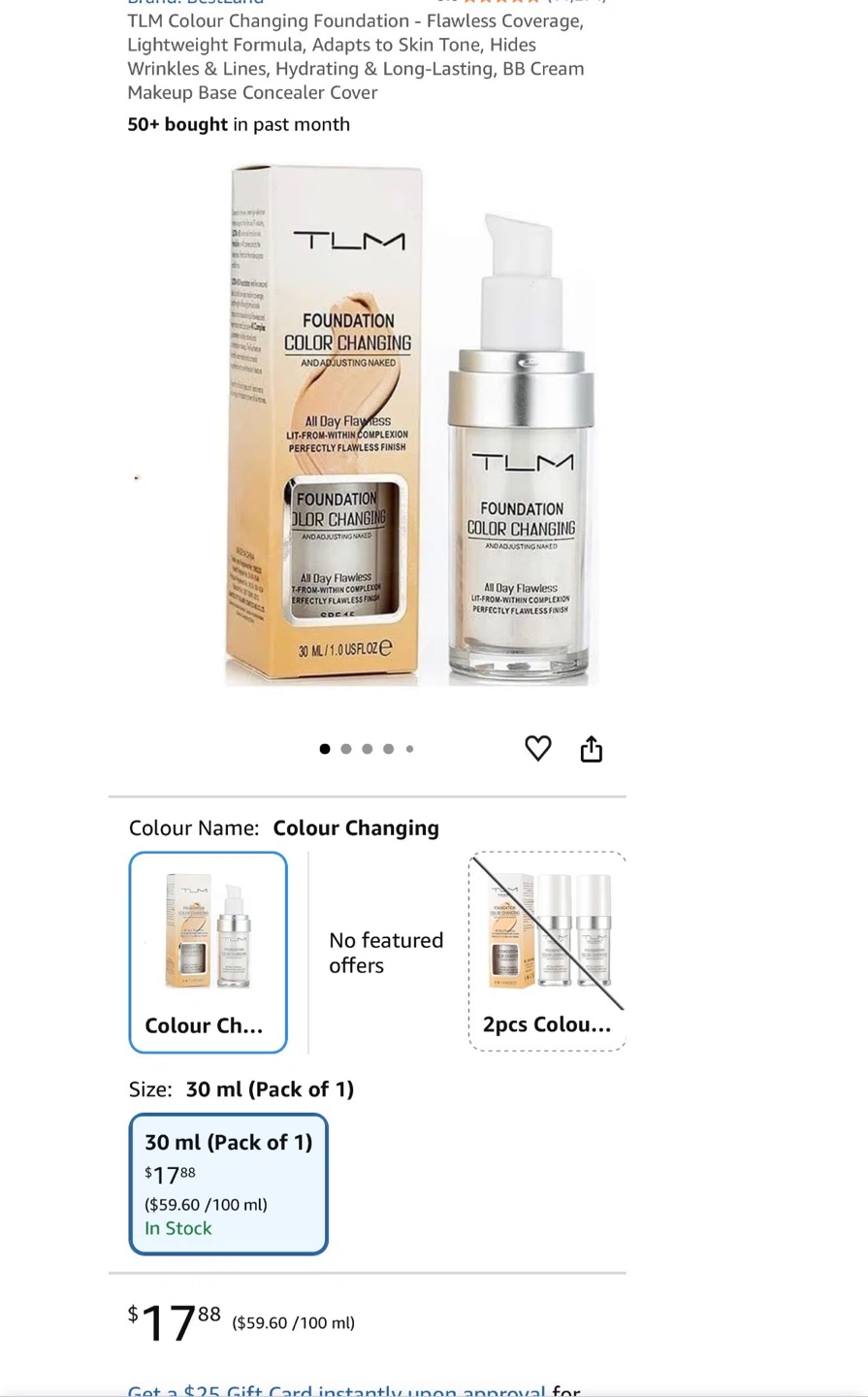 New TLM Colour Changing Foundation - Flawless Coverage 30ml - photo 5