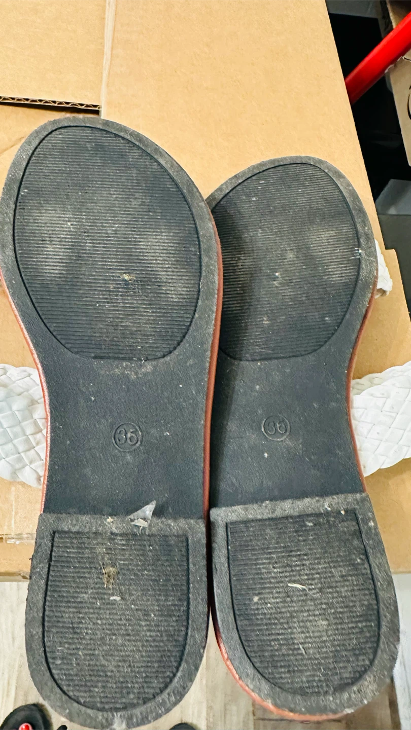 White Woven Double Strap Slide Sandals Size 36 - photo 3