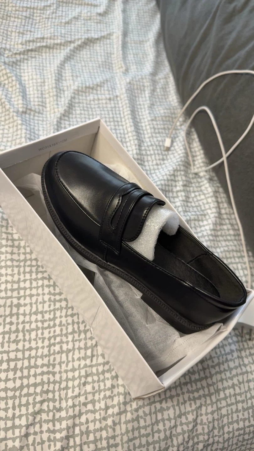 Female Black Loafer Shoes
