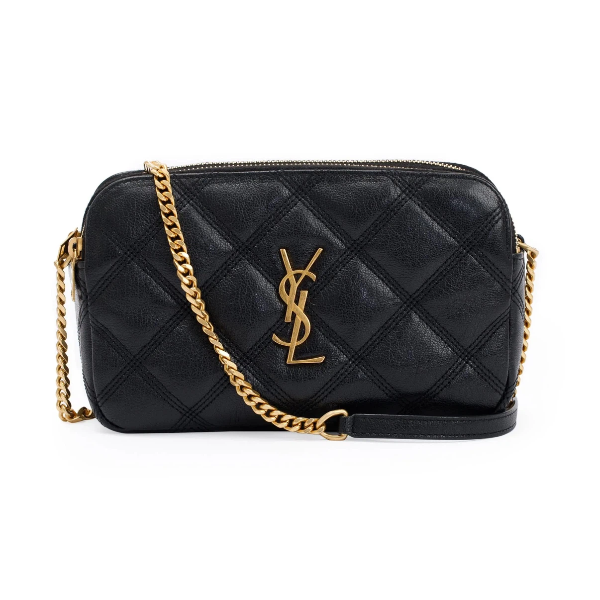 Saint Laurent Black Quilted Leather Chain Bag