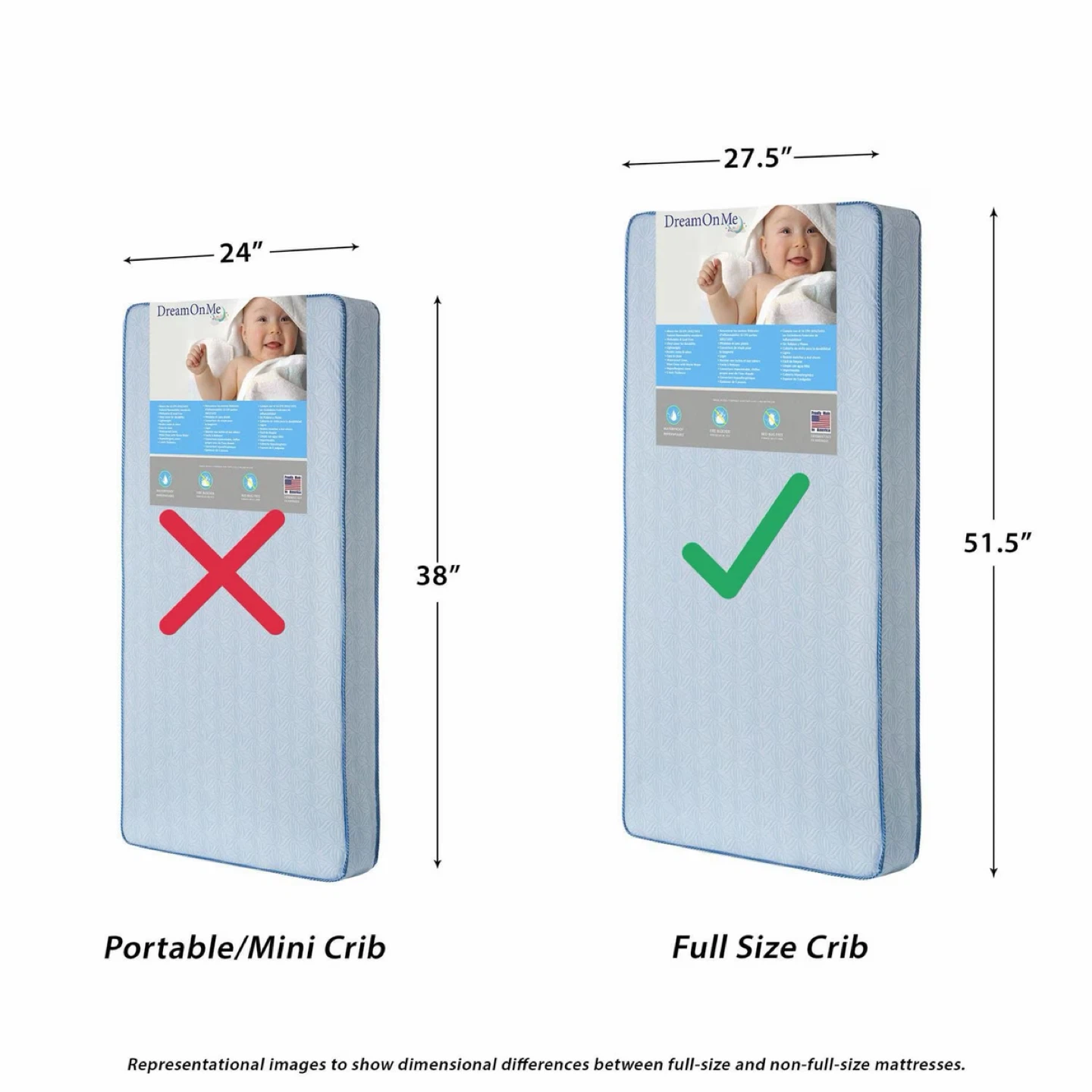 Dream On Me 88 Coil Innerspring Crib Mattress - photo 2