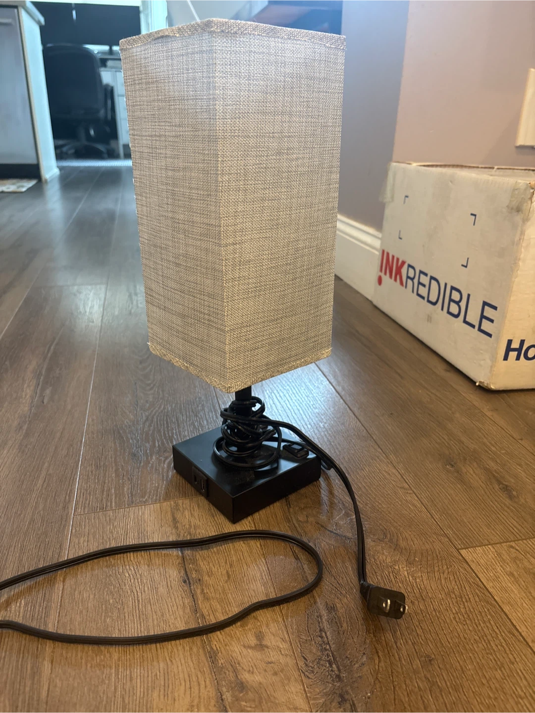 Pair of Modern Table Lamps with Built-in Outlets - photo 3
