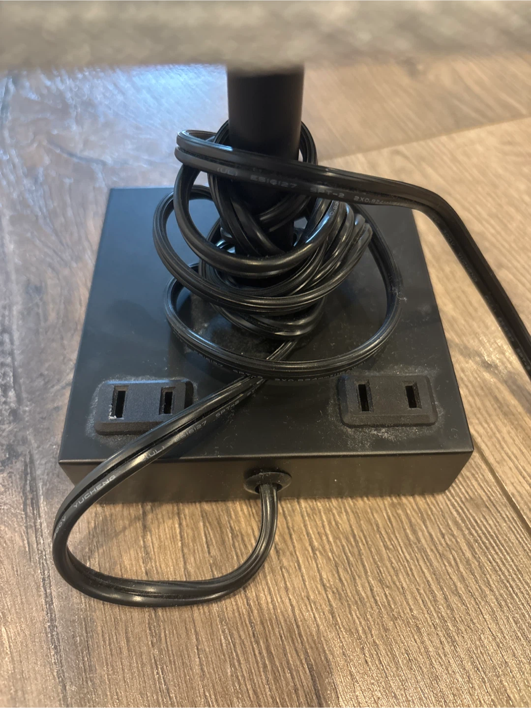 Pair of Modern Table Lamps with Built-in Outlets - photo 5