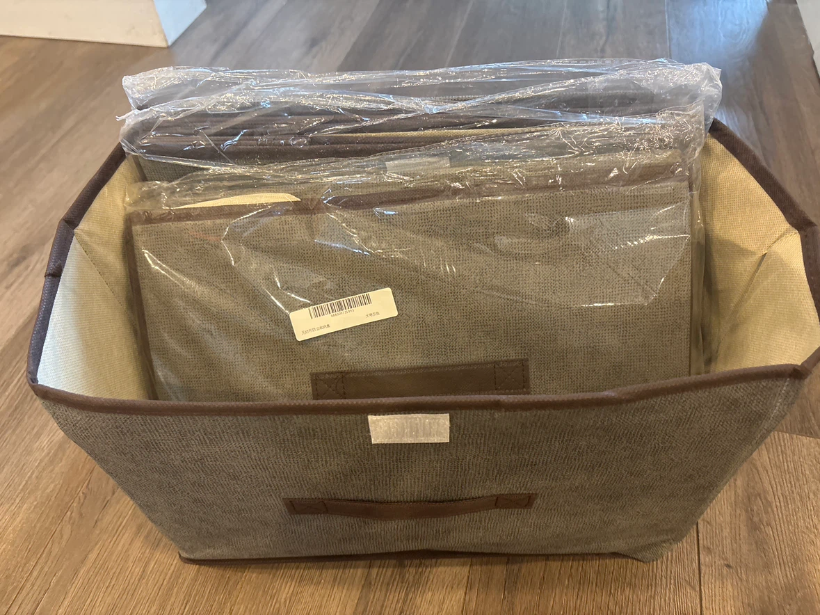 Grey Fabric Storage Bins - photo 2