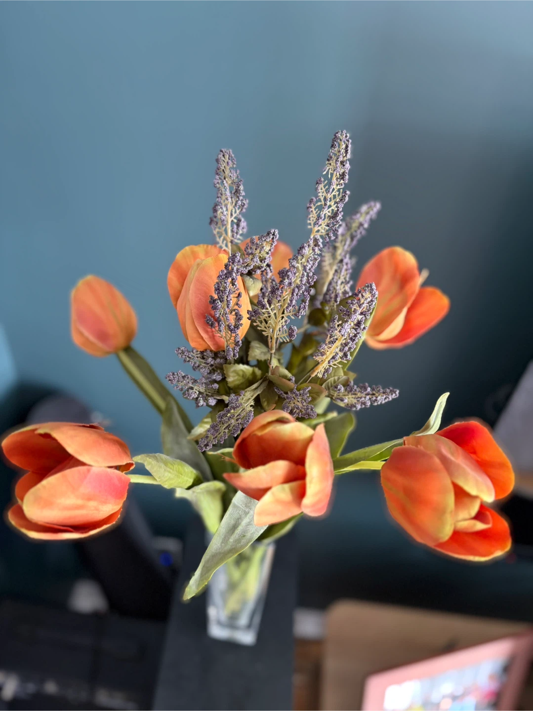 Artificial Tulip and Lavender Floral Arrangement - photo 3