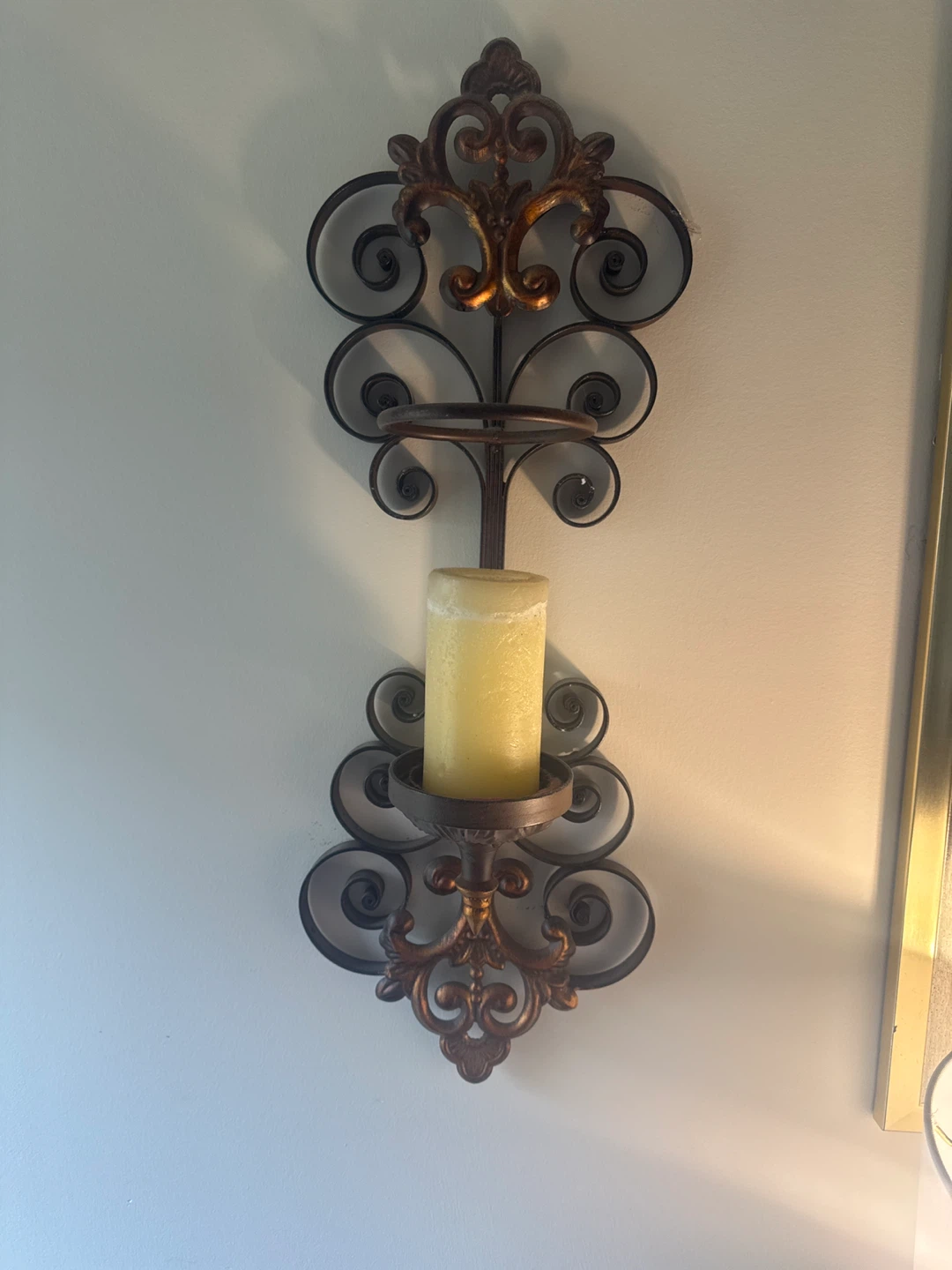 Ornate Metal Wall Sconce Candle Holder