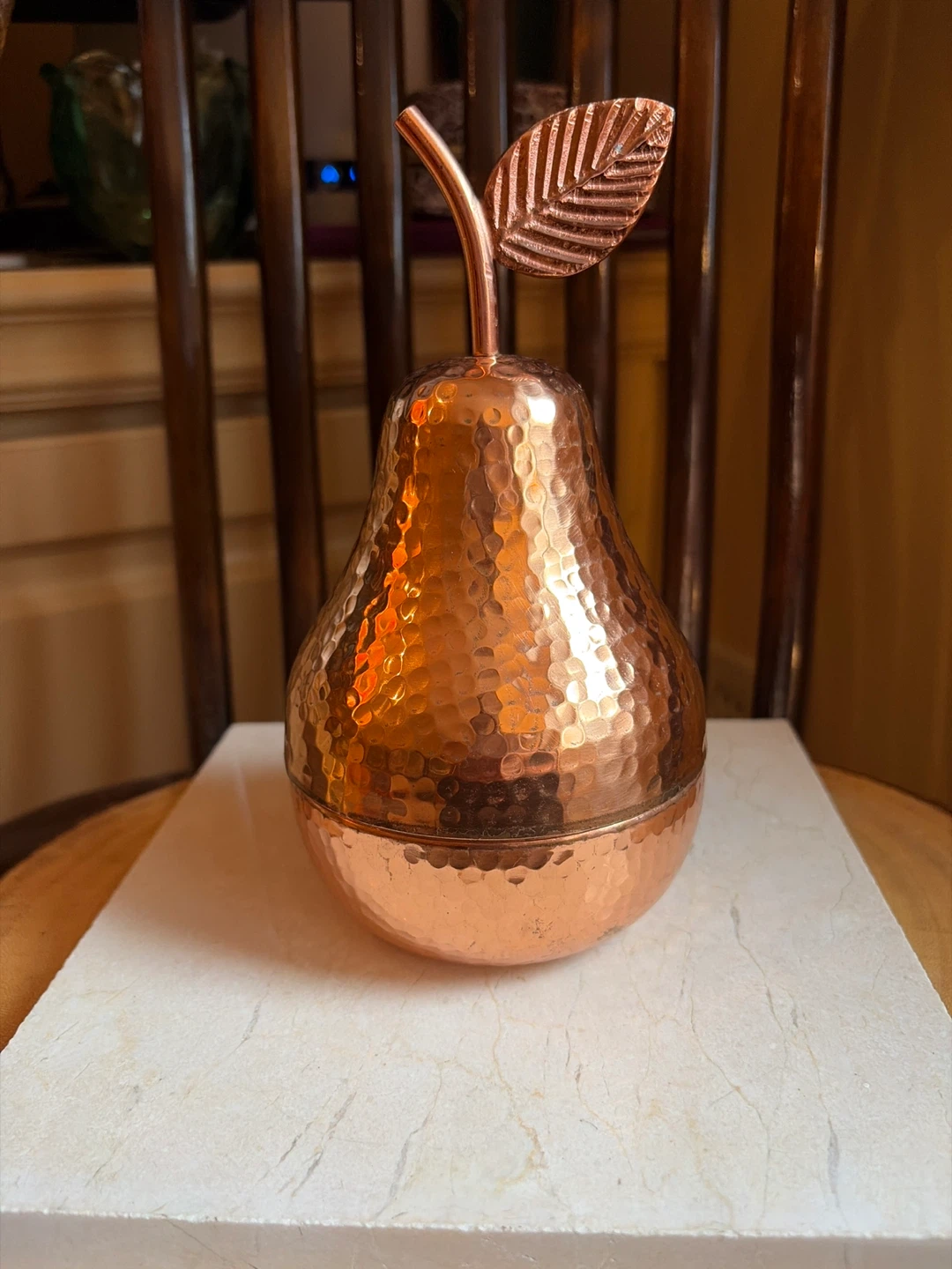 Hammered Copper Pear Trinket Box - photo 2
