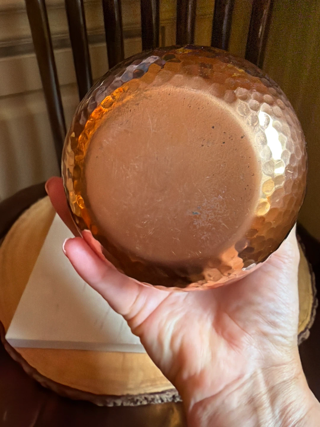 Hammered Copper Pear Trinket Box - photo 3