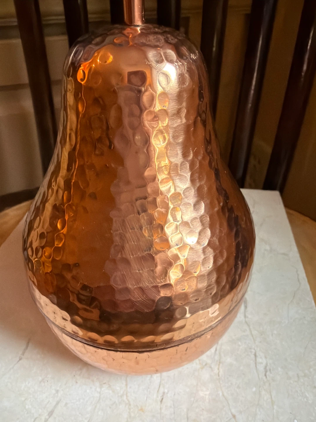 Hammered Copper Pear Trinket Box - photo 4
