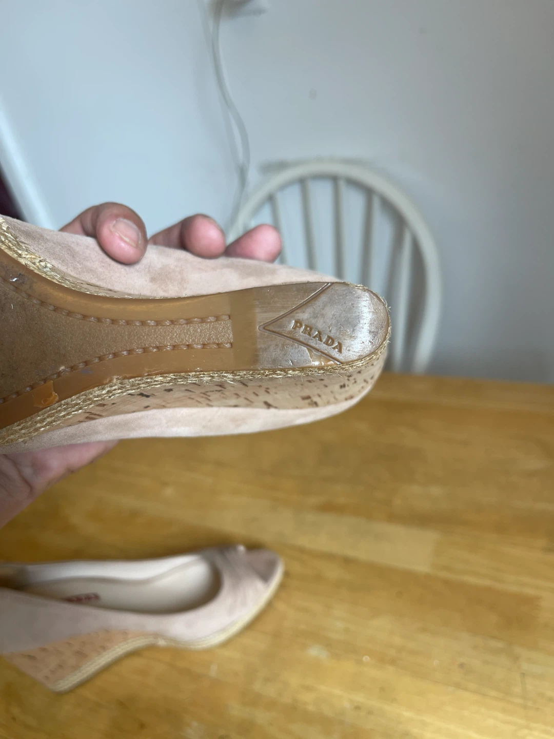 Prada Peep Toe Wedge Espadrille Heels - photo 4
