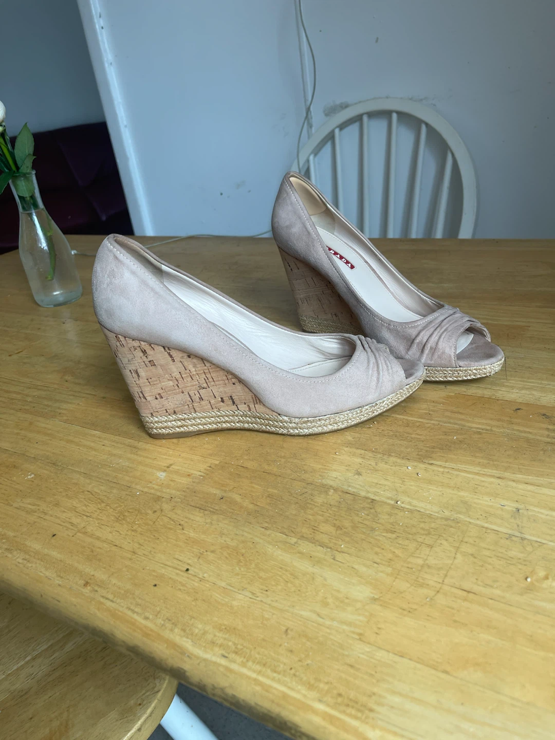 Prada Peep Toe Wedge Espadrille Heels - photo 5