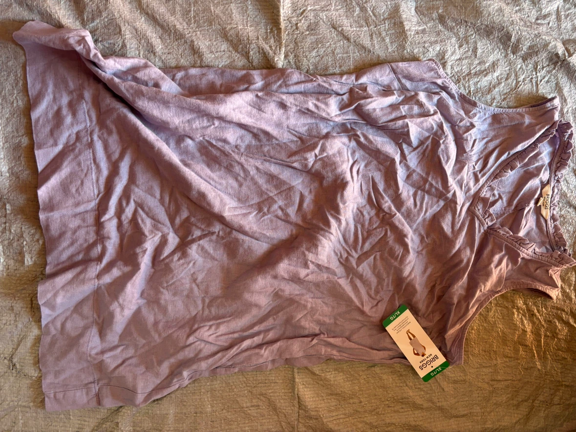 Briggs New York Lavender Ruffle Neck Sleeveless dress XL