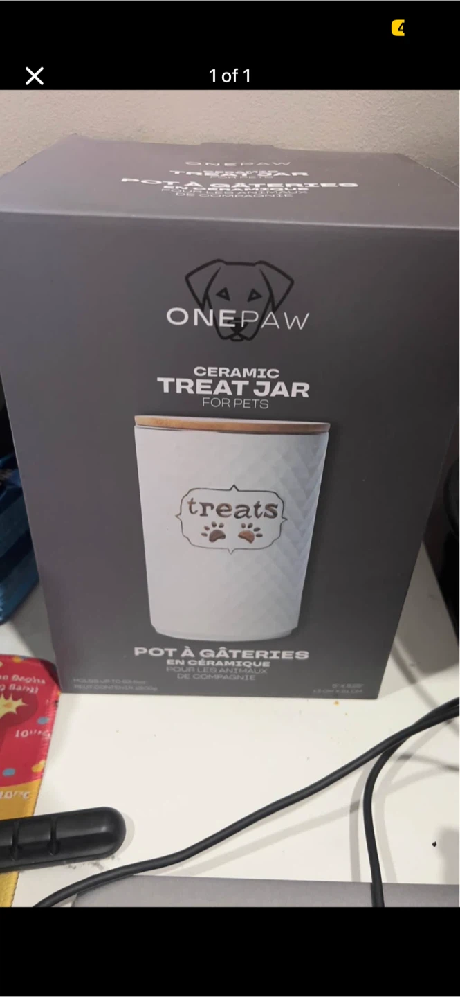 OnePaw Ceramic Treat Jar for Pets