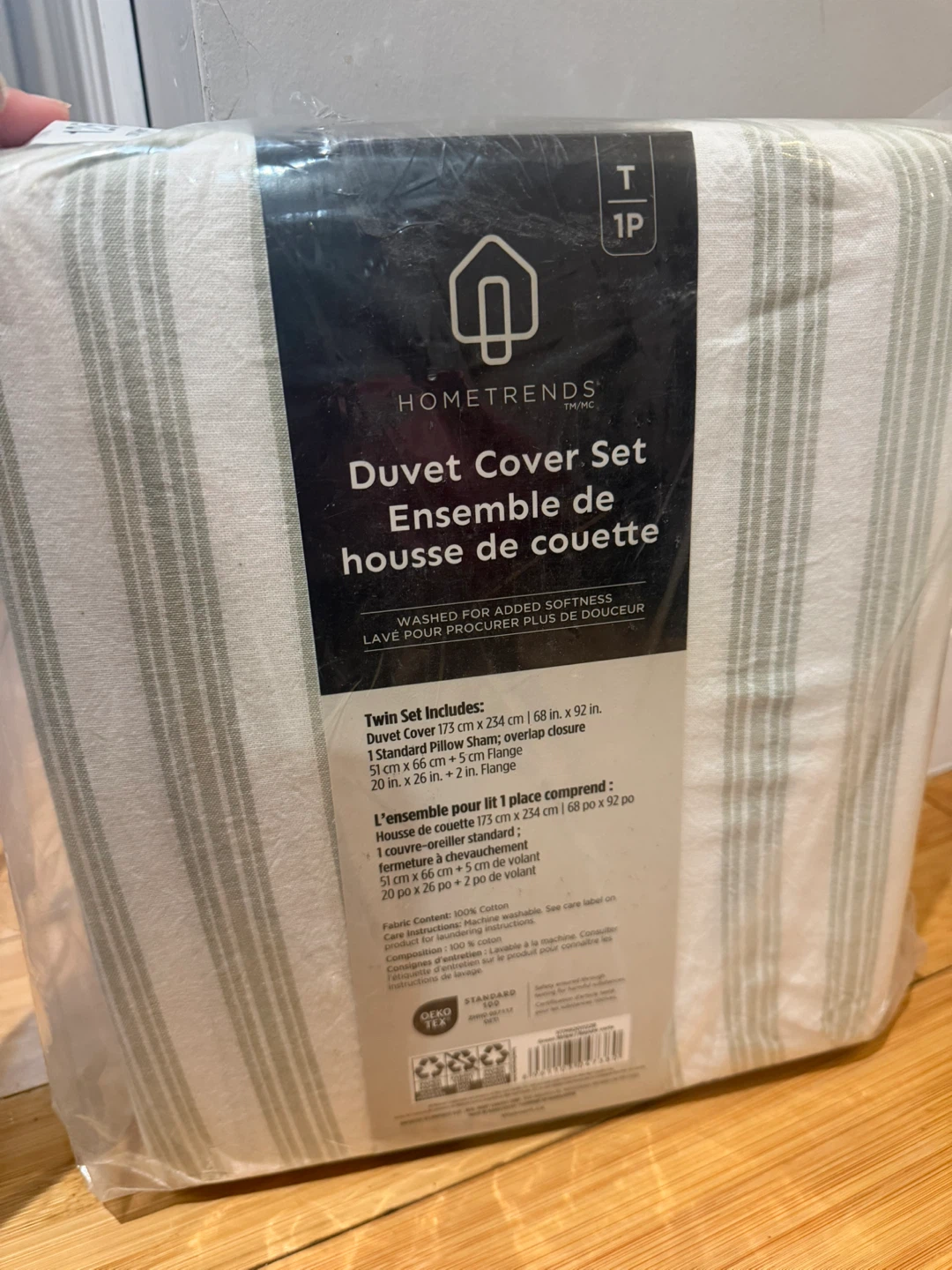 HomeTrends Twin Duvet Cover Set with Pillow Sham