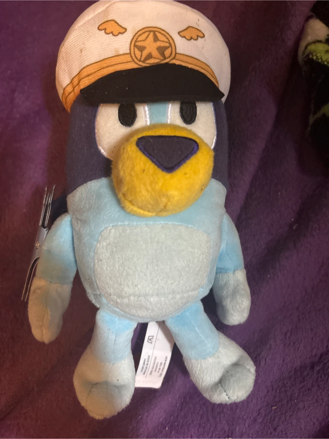 Bluey Plush Toy with Captain's Hat