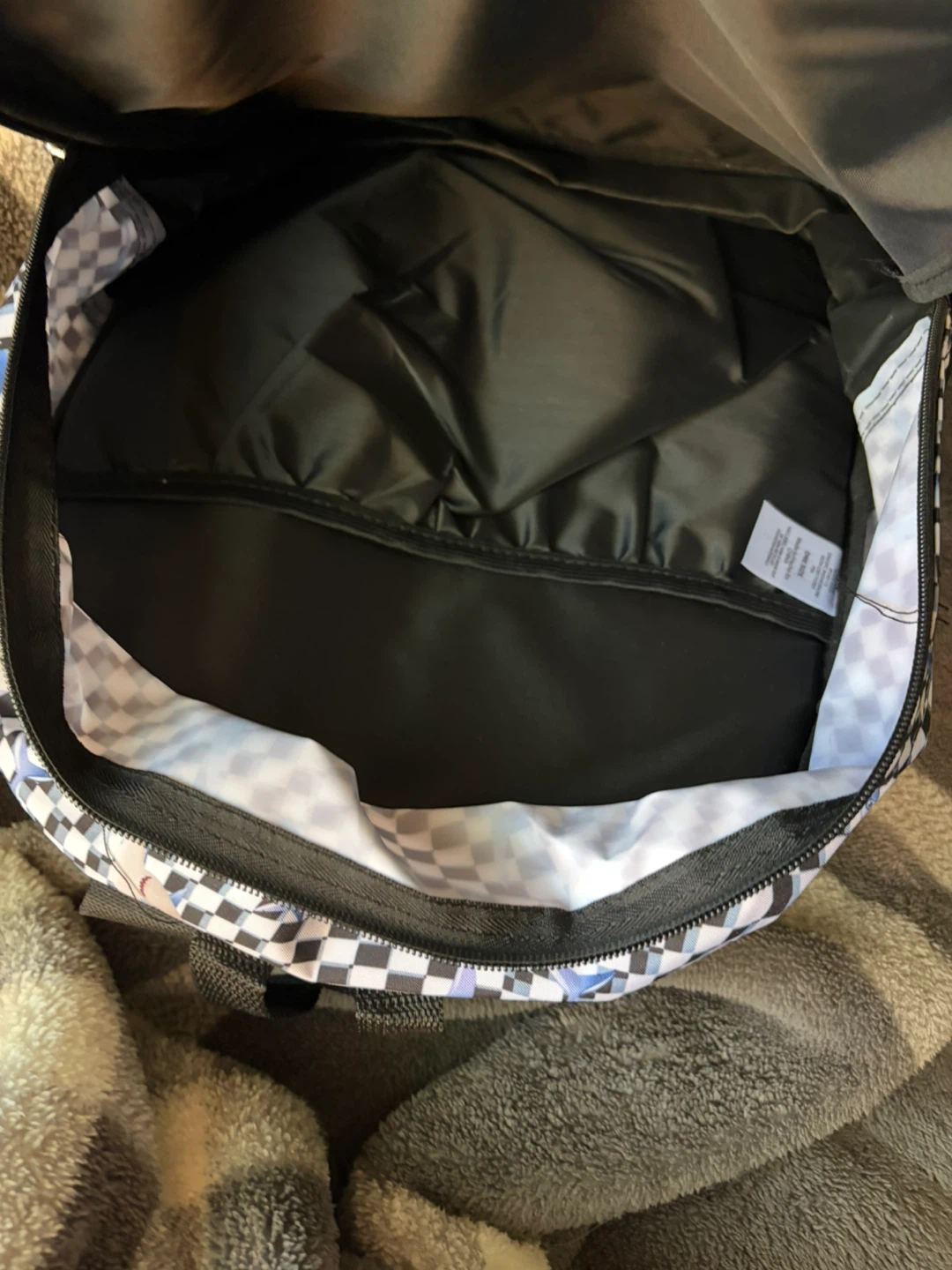 Kids Backpack Shark Checkerboard Pattern - photo 4