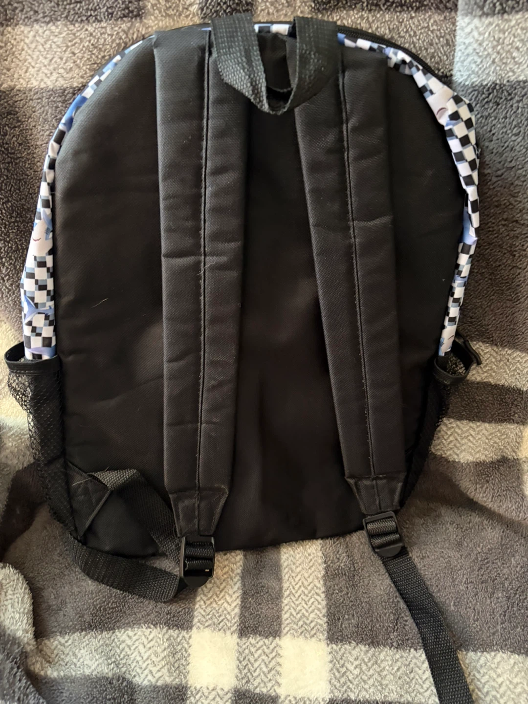 Kids Backpack Shark Checkerboard Pattern - photo 2