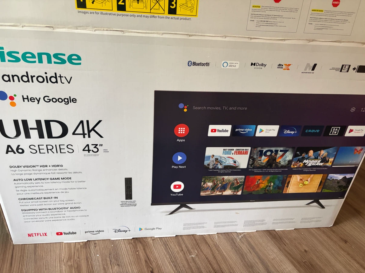 Hisense 43" UHD 4K Android TV A6 Series