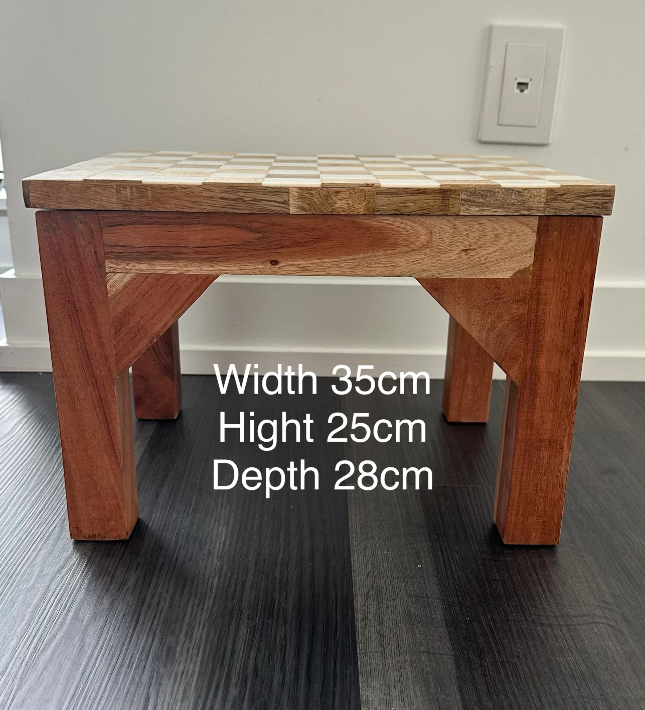 Wooden Chess Board Stool/Table