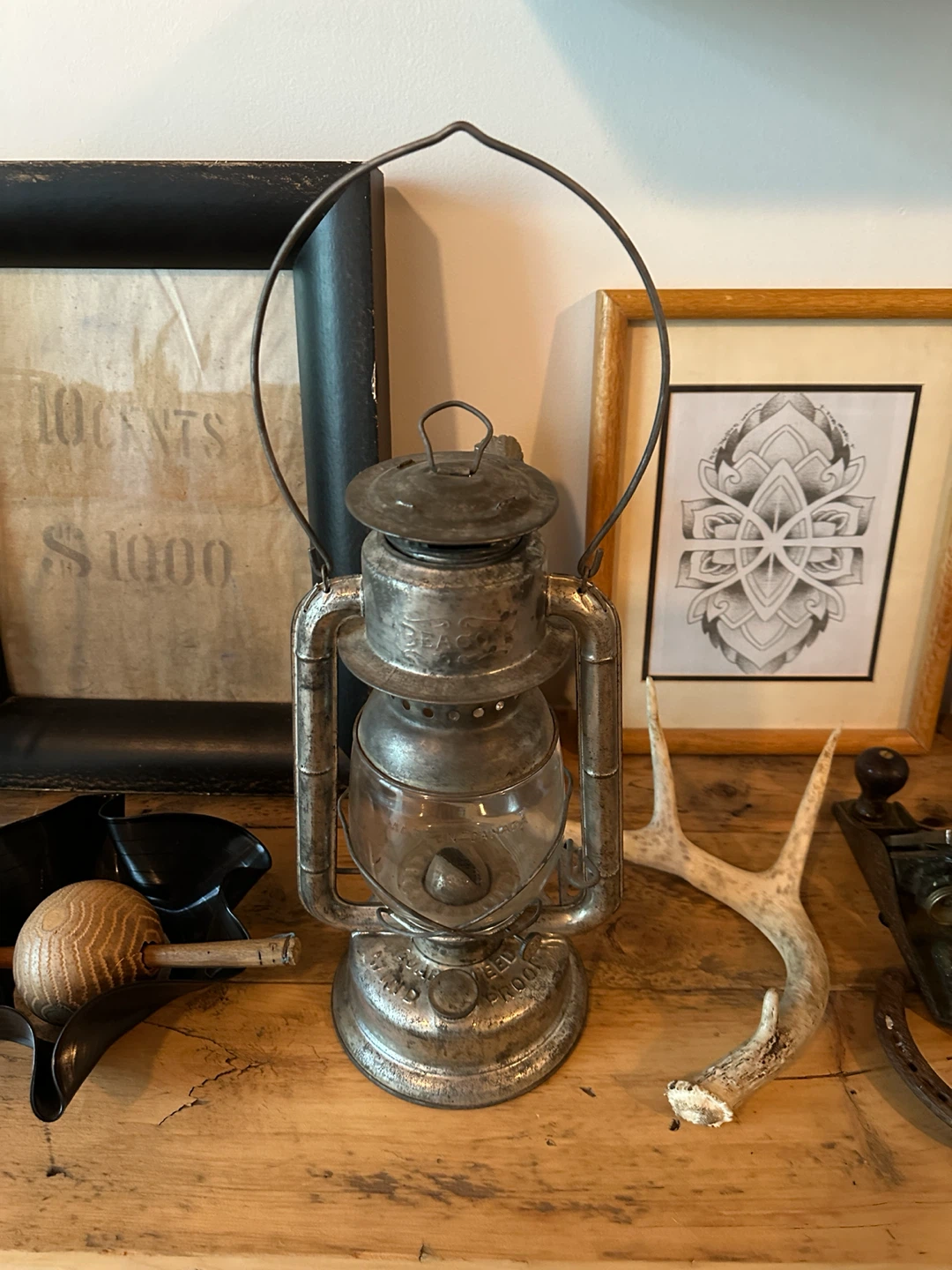VINTAGE GSW BEACON ANTIQUE KEROSINE LANTERN DECOR DISPLAY - photo 3