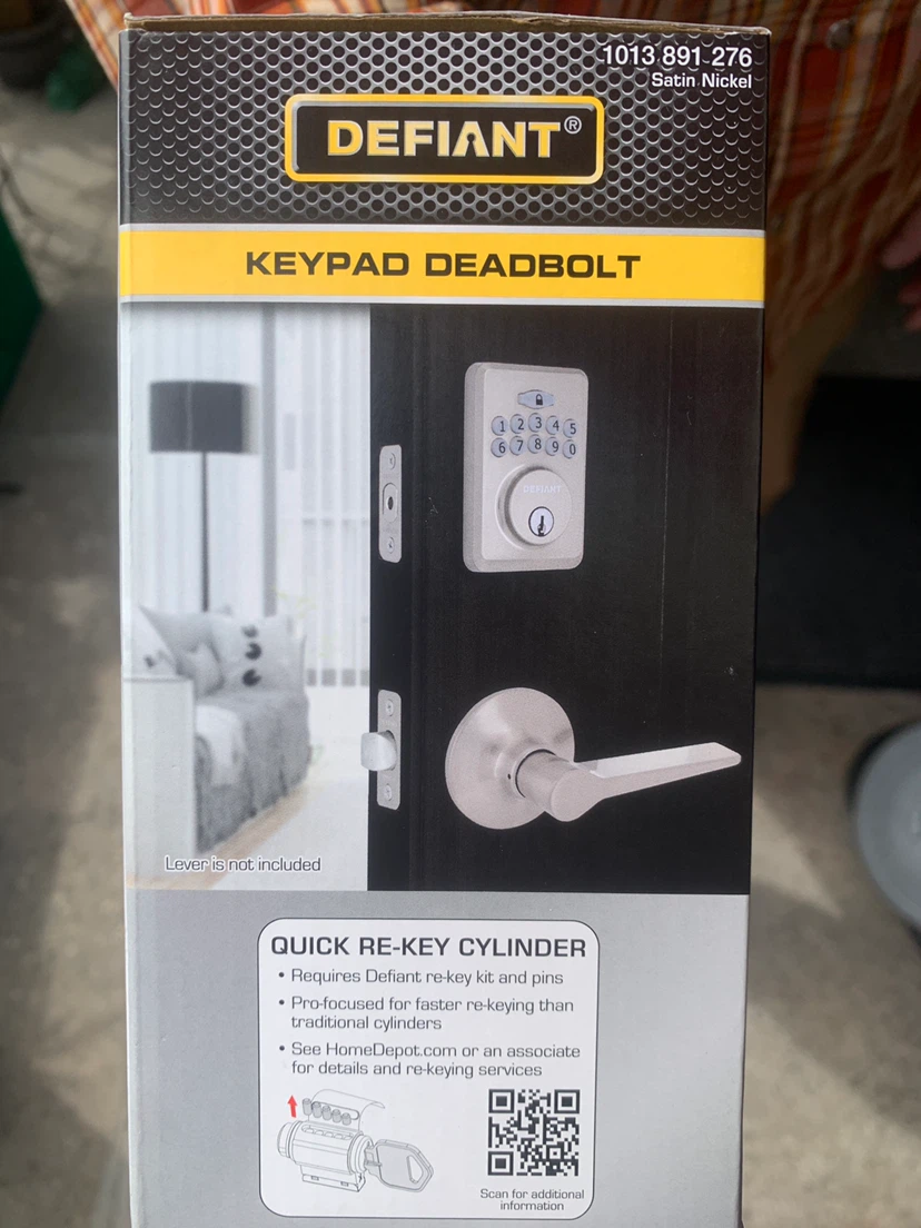 Defiant Satin Nickel Keypad Deadbolt - photo 4