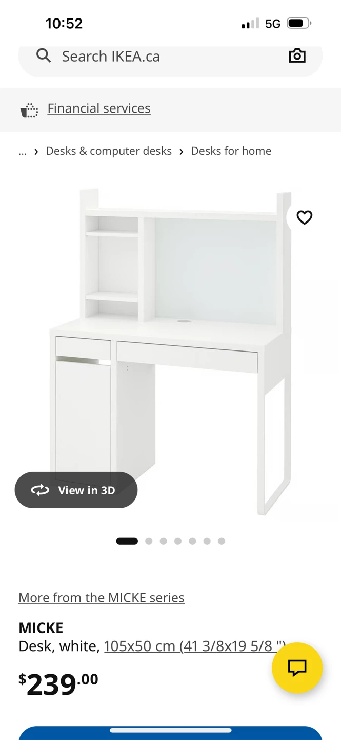 IKEA MICKE Desk, White - photo 3