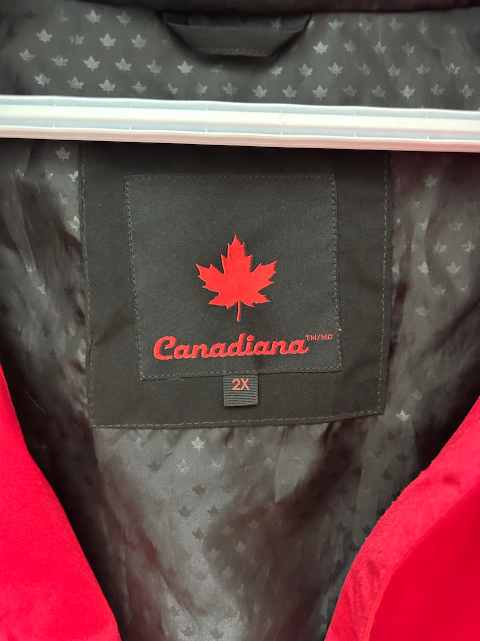 Canadiana Red Hooded Jacket Size 2X - photo 2