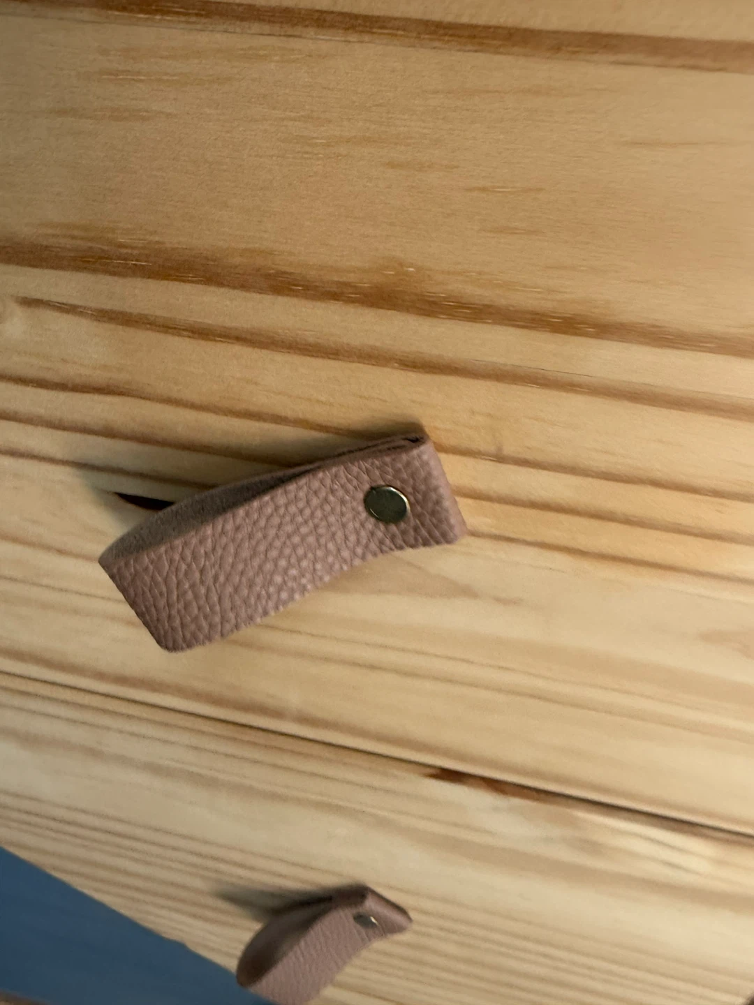 Pink Faux Leather Drawer Pulls