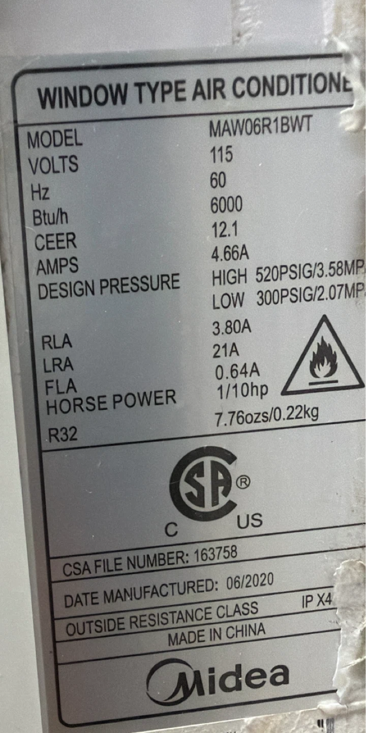 Midea Window Air Conditioner MAW06R1BWT - photo 2