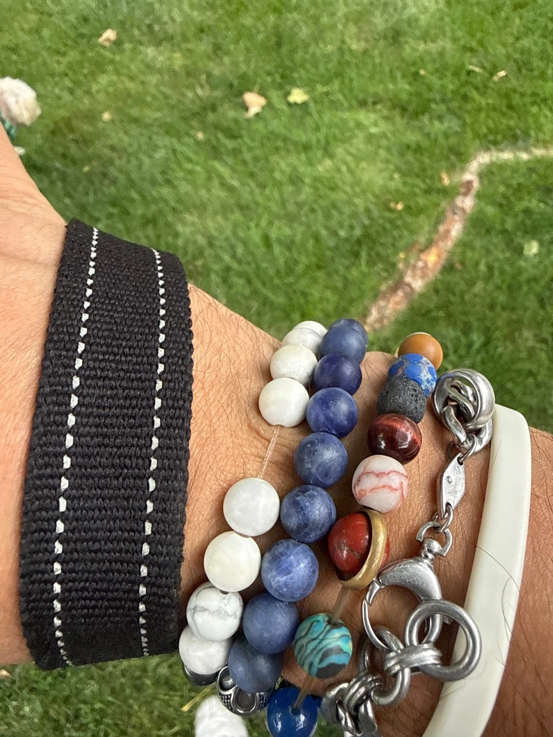 Beaded Bracelets - Blue, White, and Mixed Stones - photo 2