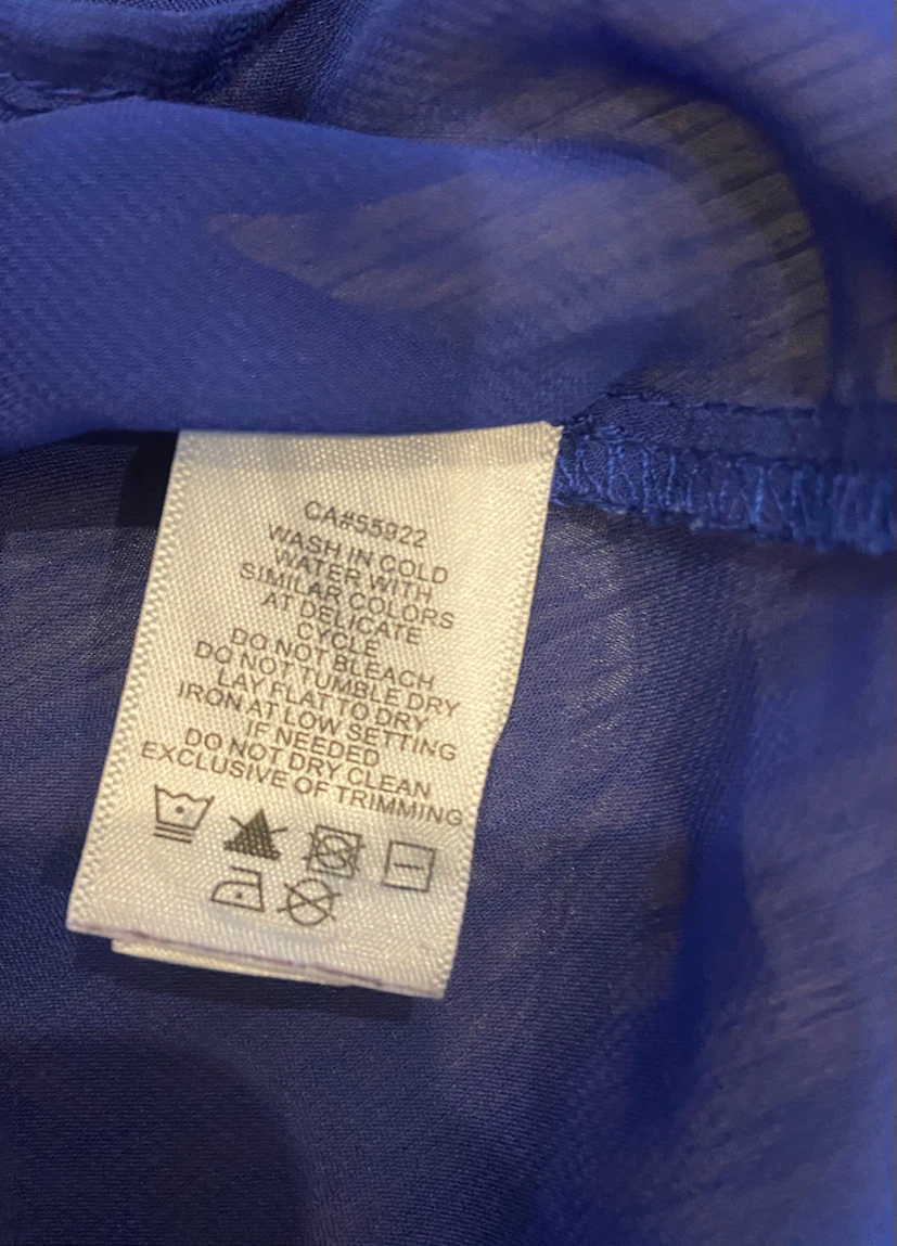 Liz Claiborne Blue Sheer Sleeveless Blouse M - photo 5