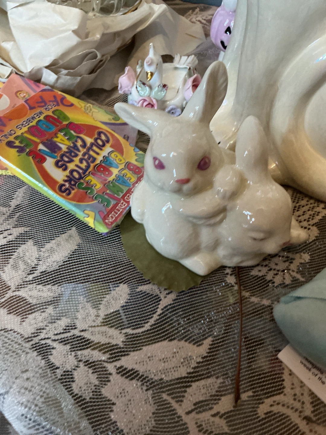 White Ceramic Bunny Figurine