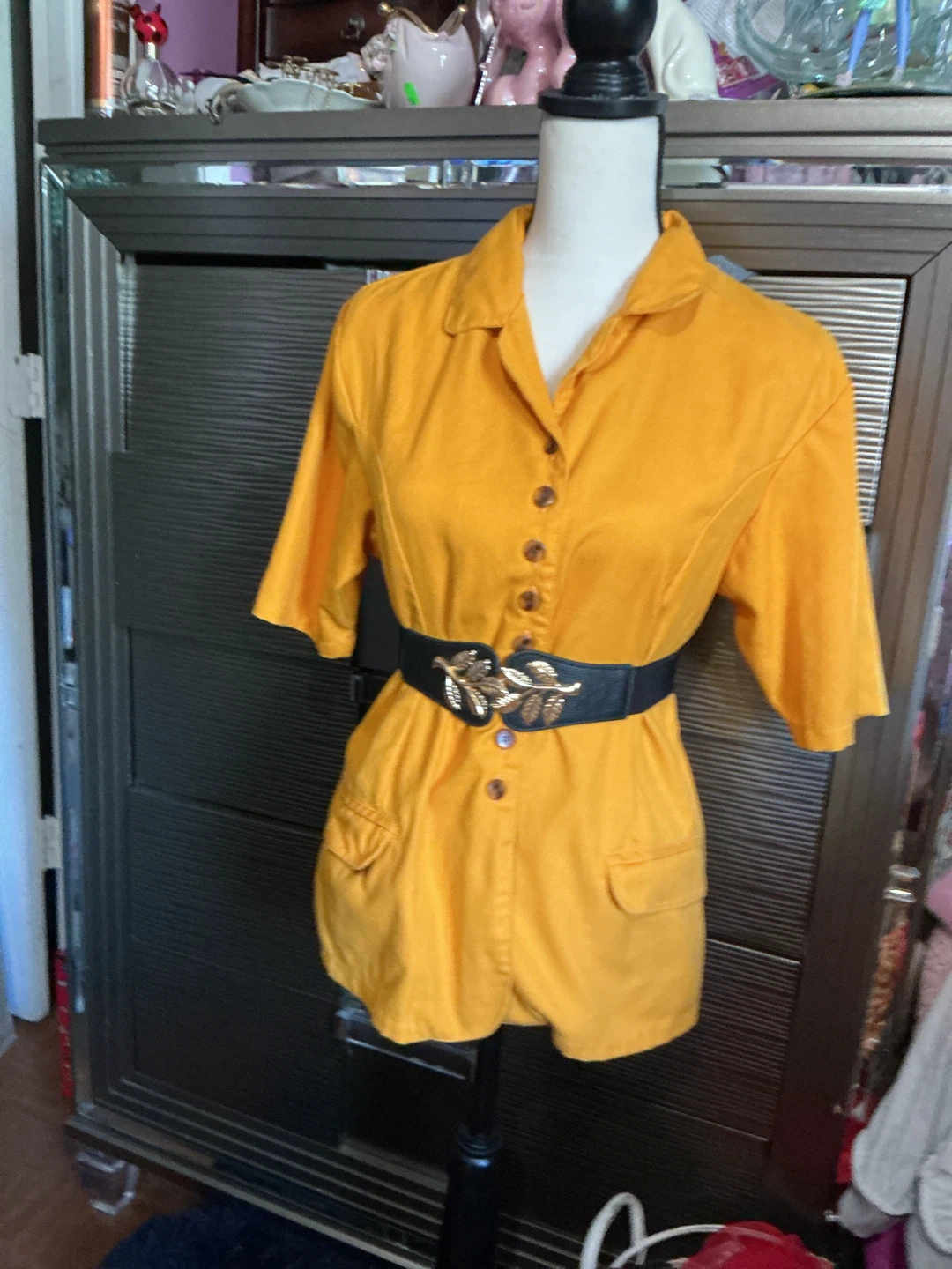 Yellow Button-Up Shirt