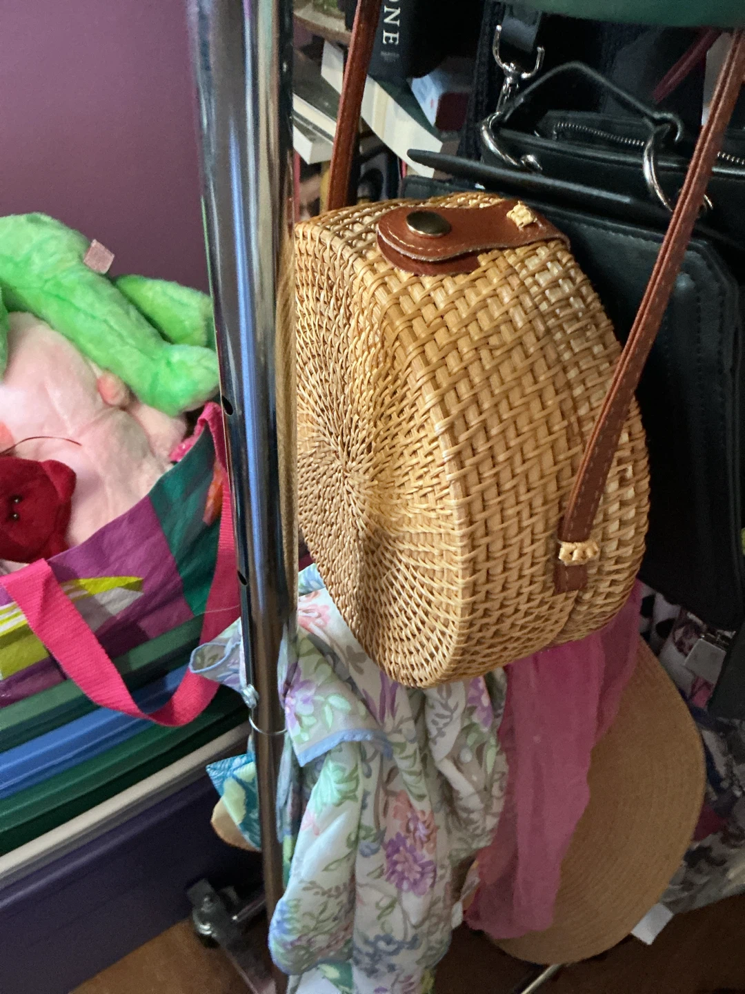 Woven Rattan Round Bag